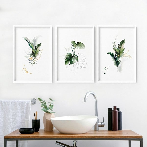 Pictures for bathroom walls | set of 3 wall art