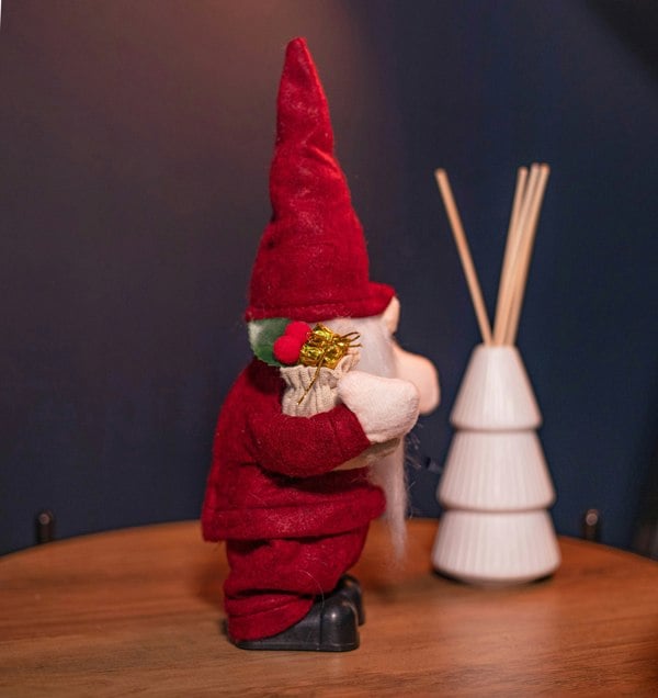 Samuel Alexander 28cm Battery Operated Musical Walking Christmas Gonk Decoration in Red