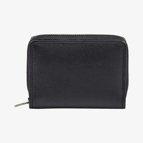 Miami real leather zipped card holder with RFID protection in black
