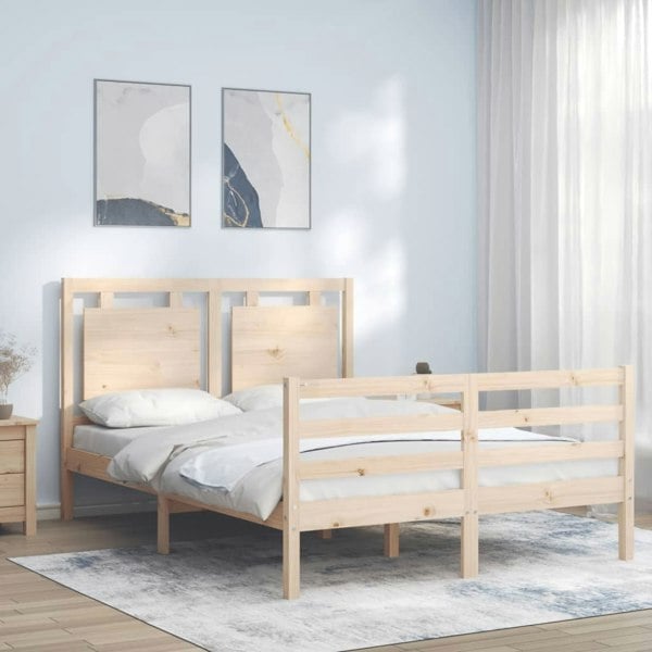 Berkfield Bed Frame with Headboard 120x200 cm Solid Wood