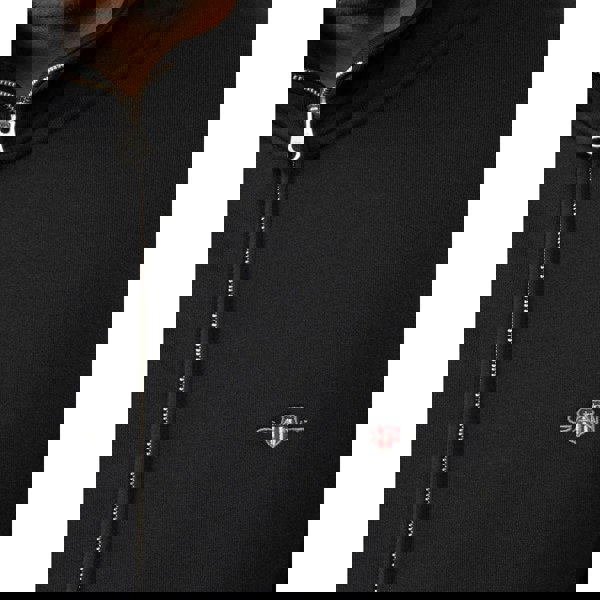 GANT Mens Regular Fit Shield Logo Full Zip Sweatshirt - 5 Black - CHO - Designer Mens Sweatshirts