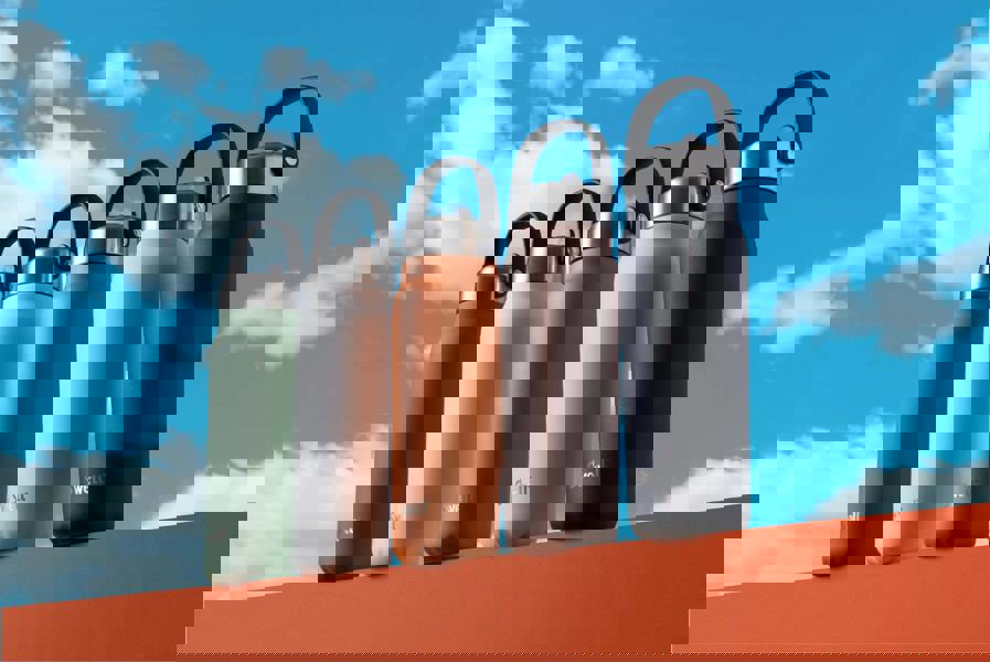 S'well Explorer Moonstone Tumbler,  Insulated White Flask, Flip-Straw Lid 700ml