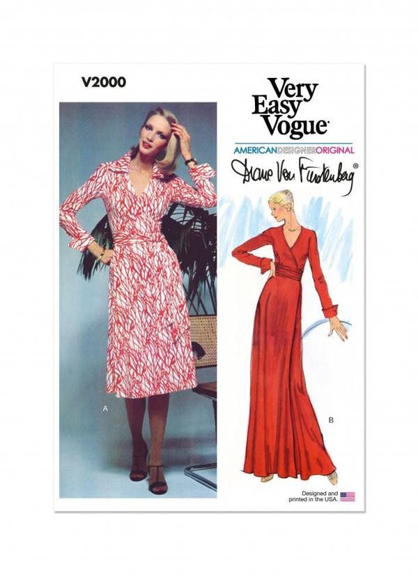 Vogue Sewing Pattern 2000, Dresses, Vintage Style for Women, H5 (6-8-10-12-14) - Easy