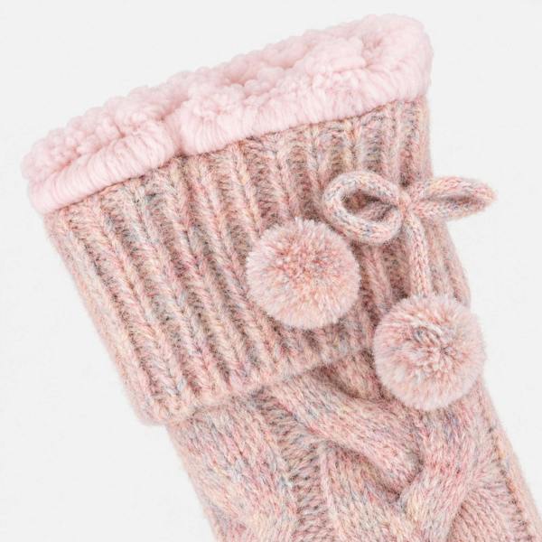 Totes PREMIUM CHUNKY KNIT SLIPPER SOCKS Crew Socks Crew Socks   in  Pink