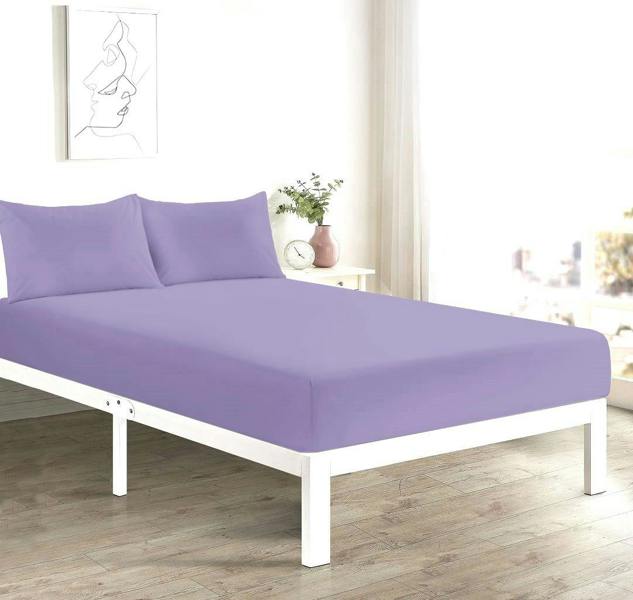 Percale 10" Fitted Sheet and Pillowcases Bundle - Lilac - Single