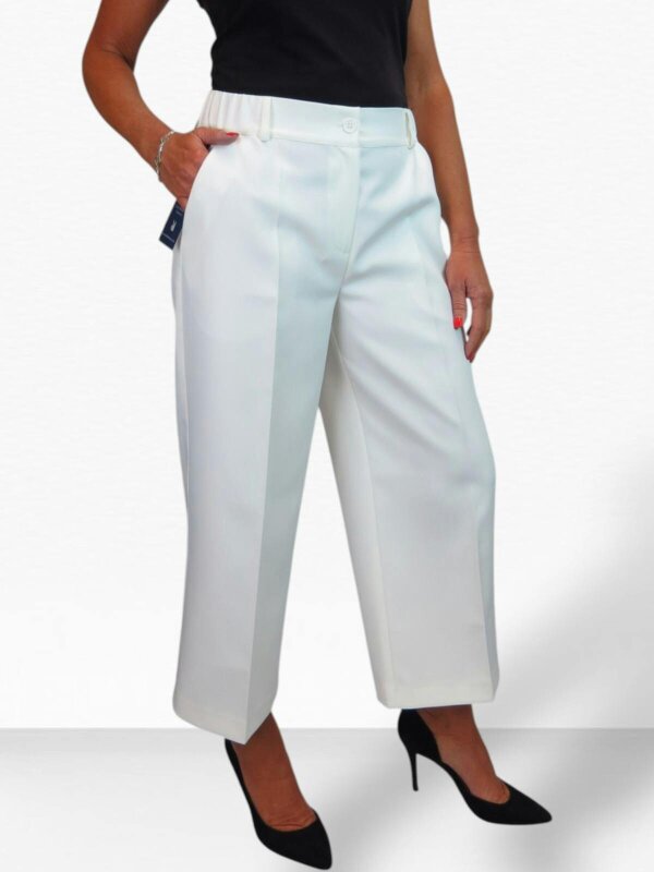 Paulo Due Womens Wide Leg Cropped Tailored Trousers