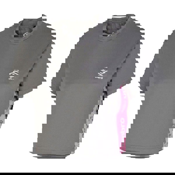 Umbro Women's Cropped Active T-Shirt - Grey/Pink