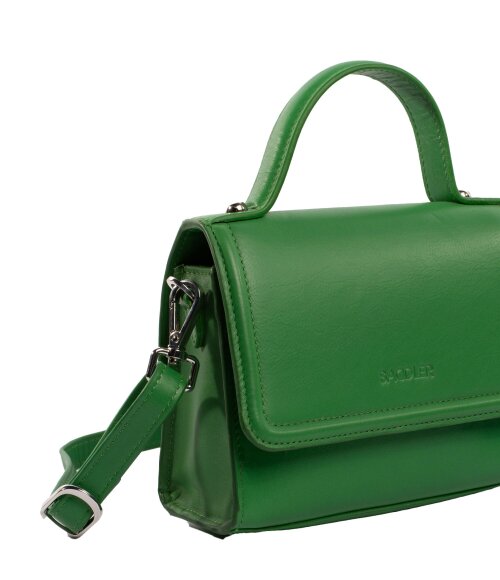 SADDLER  TINA Leather Flapover Handbag - Adjustable Strap, Phone Pocket, Crossbody or Handheld - RFID Protected