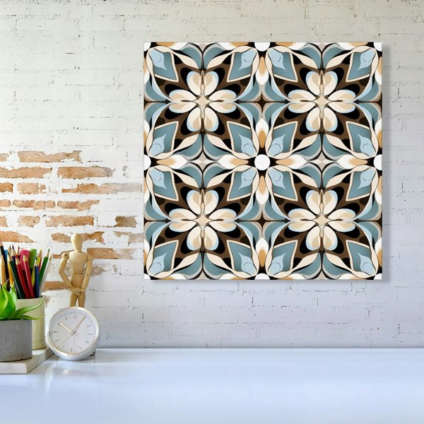 Warren Reed Beige And Brown Abstract Pattern Canvas