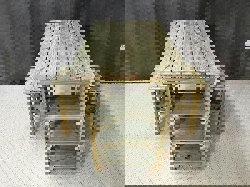 Garden Potting Table – 106cm Multi-Purpose Wooden Workbench with two chairs ideal for Planting, Gardening, and Outdoor Storage