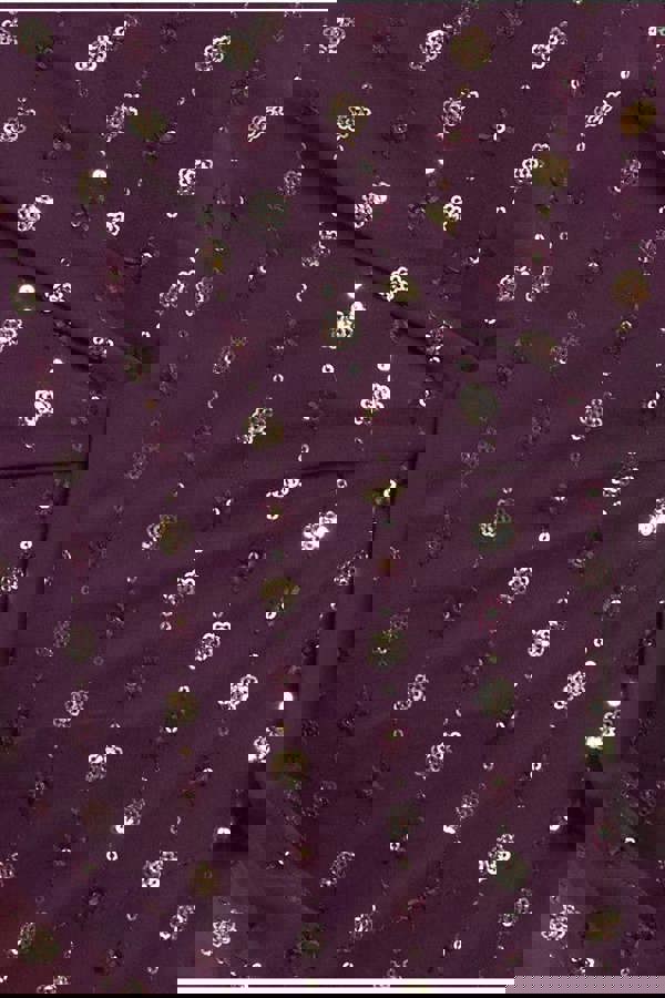 Wrap Over Sequin Mini Dress - Wine DR3760