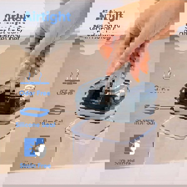 smartbies 7-Piece Stackable Airtight Food Storage Containers | BPA-Free Eco-Friendly Pantry Organiser Set | Multiple Sizes for Kitchen Organisation