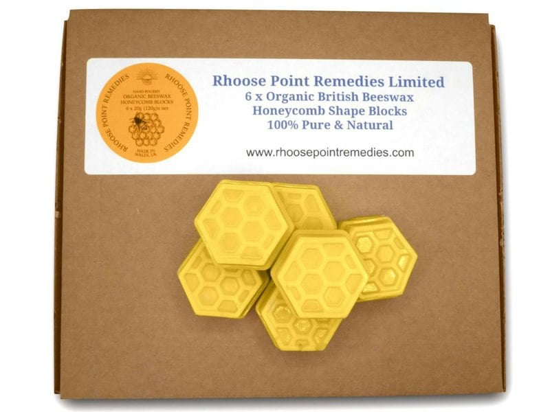 Honey comb shaped beeswax blocks 