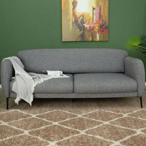 Moroccan Design Thick Shaggy Area Rugs Beige