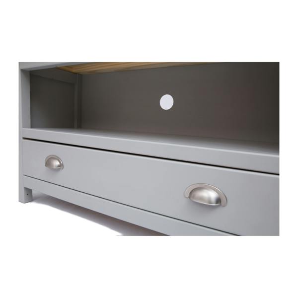 Cabinet Bits Argenta Light Grey 1 Drawer TV Cabinet Chrome Cup Handle