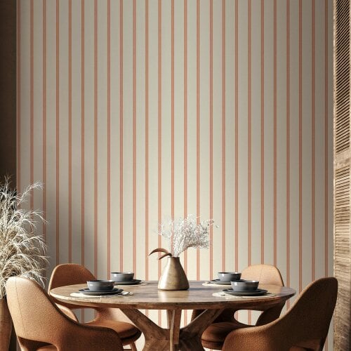 Hoopla Walls Heritage Stripe - Burnt Orange 10m Wallpaper