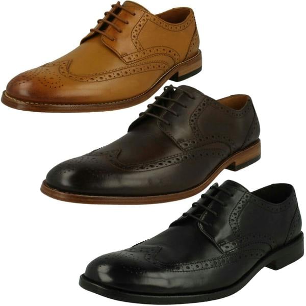 Clarks Mens Clarks Formal Brogue Detailed Shoes James Wing