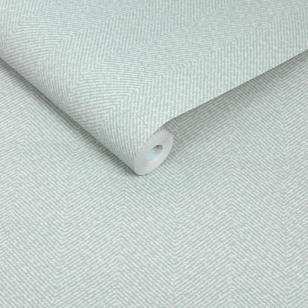 Sophie Allport Herringbone Texture Morning Fog Wallpaper
