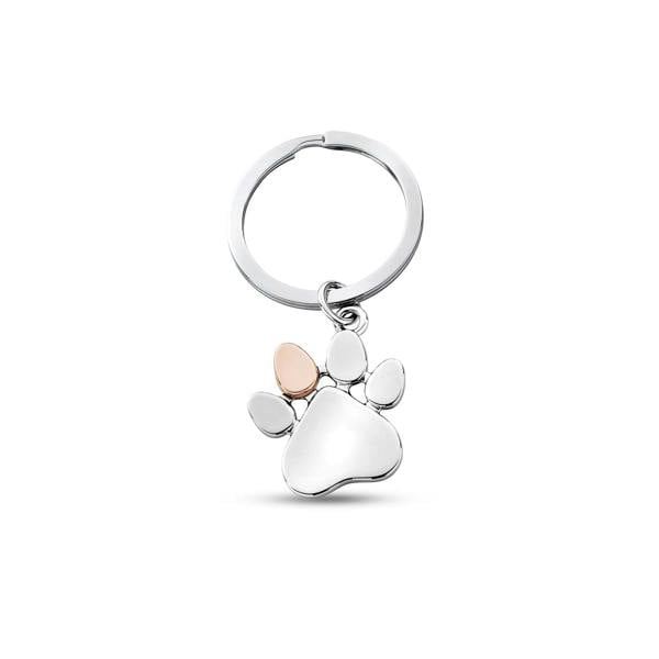 Clogau Paw Prints Keyring - Silver - 7PMH890