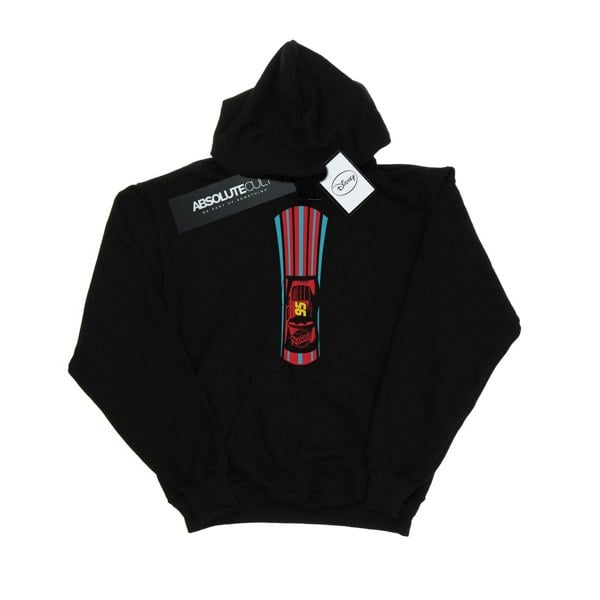Disney Mens Cars Lightning McQueen Stripes Hoodie - Black