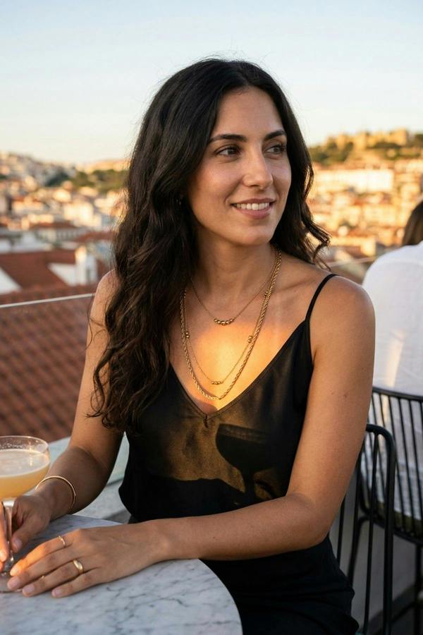 ARIIRA Marianne Layered Gold Tone Multi Chain Necklace