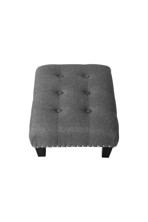 Living and Home Linen Upholstered Footstool
