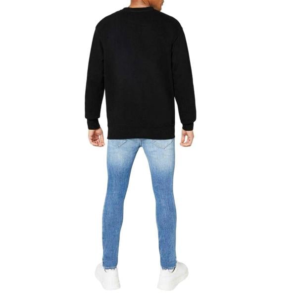 Replay Mens Logo Crew Neck Sweatshirt - Black - 