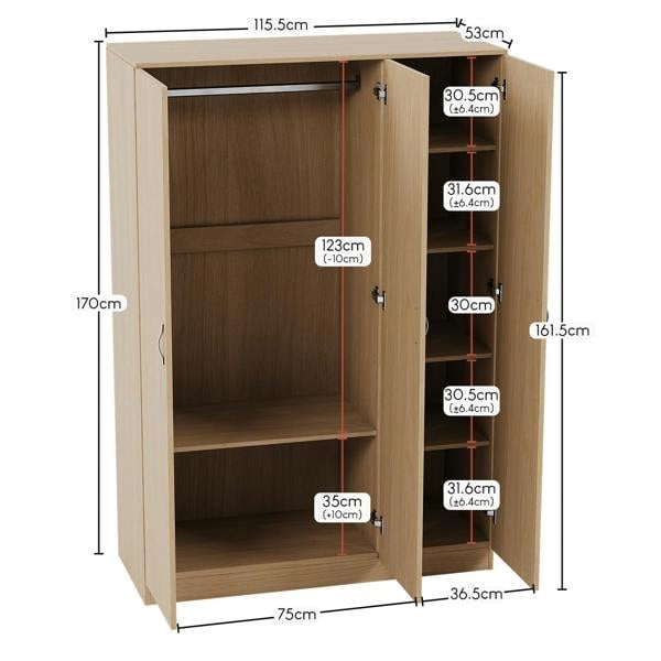 Vida Designs Riano 3 Door Wardrobe