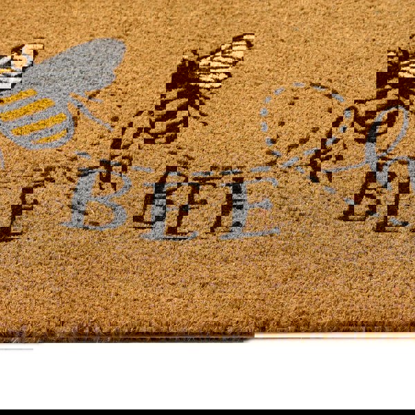My Mat Printed Coir Bee Happy Doormat