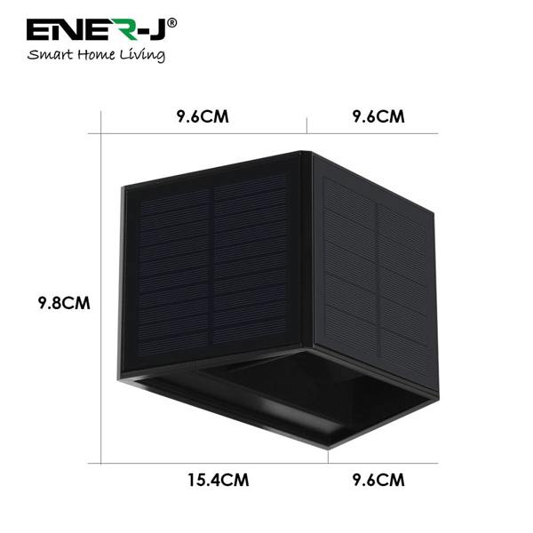 ENER-J Solar Powered Adjustable Beam Angle Up Down Wall Light, Wireless, No Mains Power Needed, 1300mAh