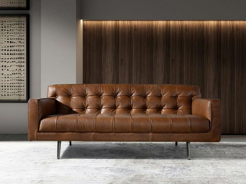 Angel Cerdá Chester sofa in dark brown leather 6224/6225