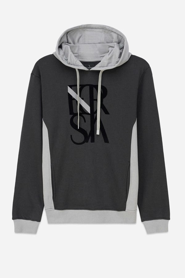 ENORSIA Mens Flock Print Overhead Hoodie