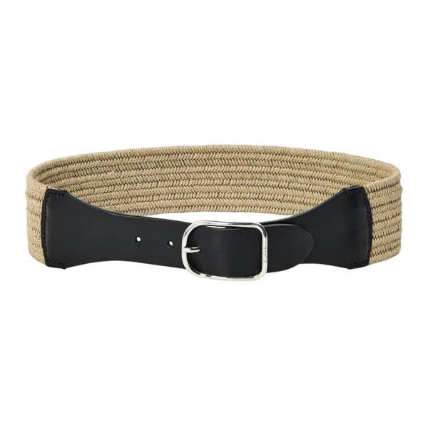 Boss Womens/Ladies Clea El Woven Leather Metal Buckle Belt - Medium Beige - 