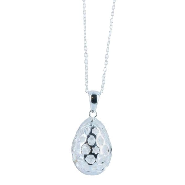 Sterling Silver Filigree Egg Pendant - Reeves & Reeves