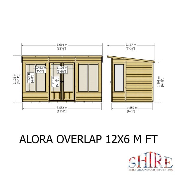 Shire 12x6 Alora Pent Summerhouse