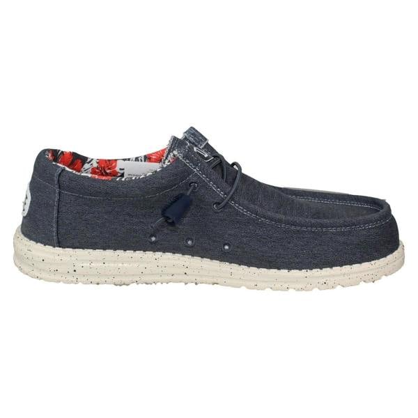 HEYDUDE Mens Hey Dude Deck Slip On Shoes Wally Stretch Canvas