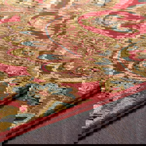 Livabliss Riley-Vintage Red Brown Green Traditional Boho Rug