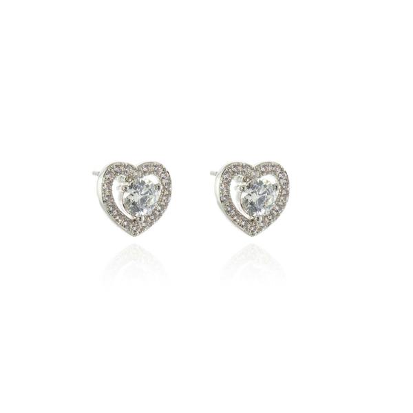 Cachet London Cora Silver Heart Earrings