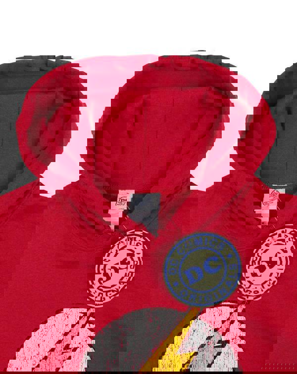 DC Comics Womens Red Distressed Logo Hoodie