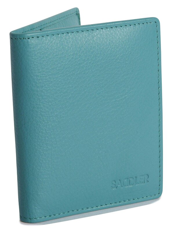 SADDLER Compact Leather Card Wallet "Lexi" – Handmade by Saddler | RFID Protected & Gift Boxed - Teal