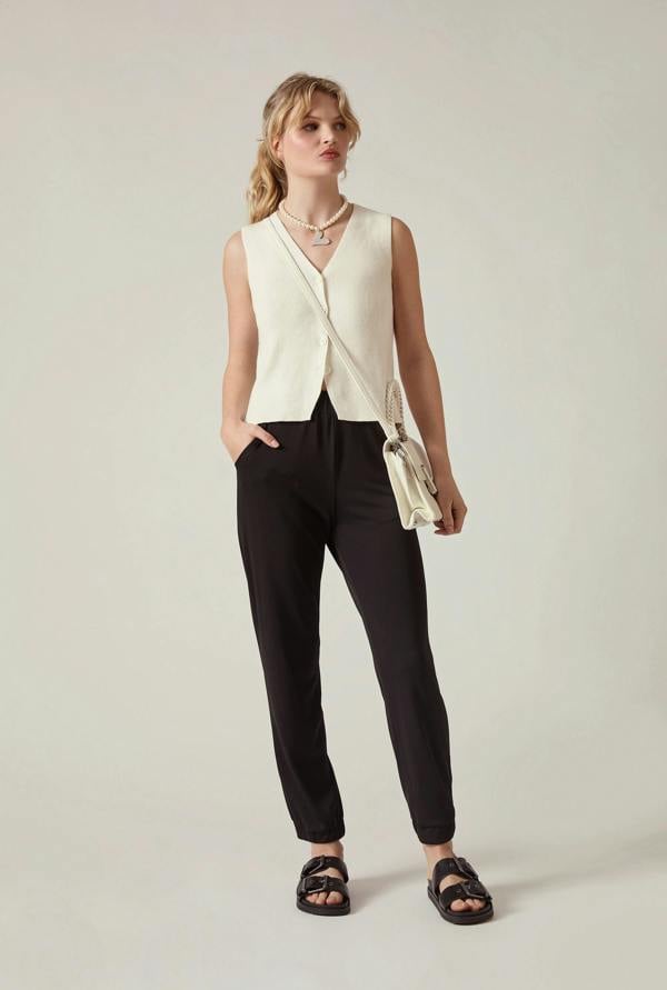 James Lakeland Black Jersey Jogger Trousers