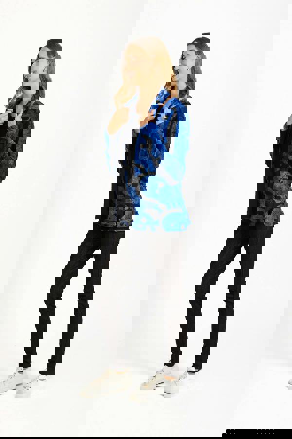 Mudflower Textured Bordered Top with Scarf