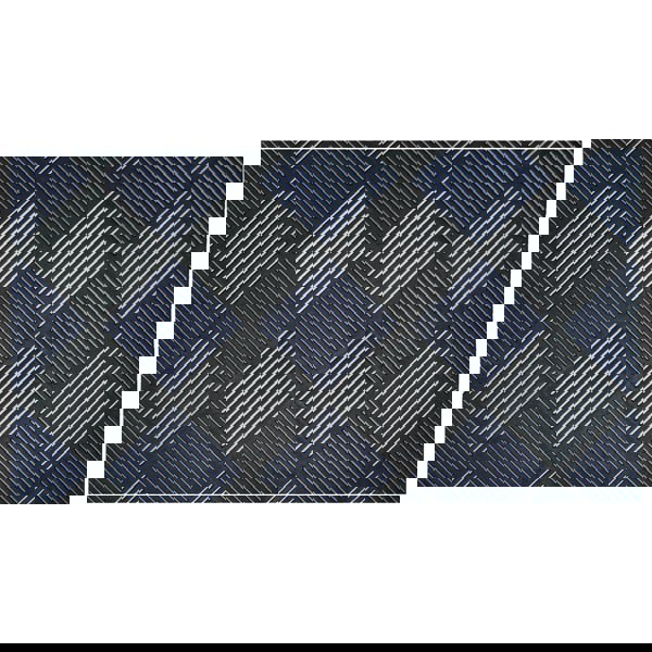 JVL Platina Scraper Rubber Doormat, 40x70cm, Silver/Blue