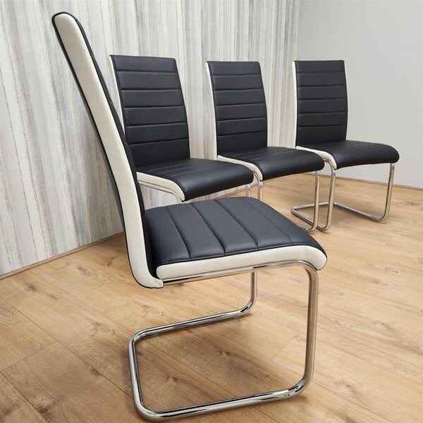 Kosy Koala Dining Chairs Set of 4 Black Leather Kitchen Chairs