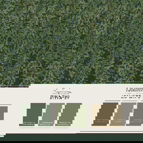 William Morris At Home Willow Bough Fixed Size Mural | Deep Green