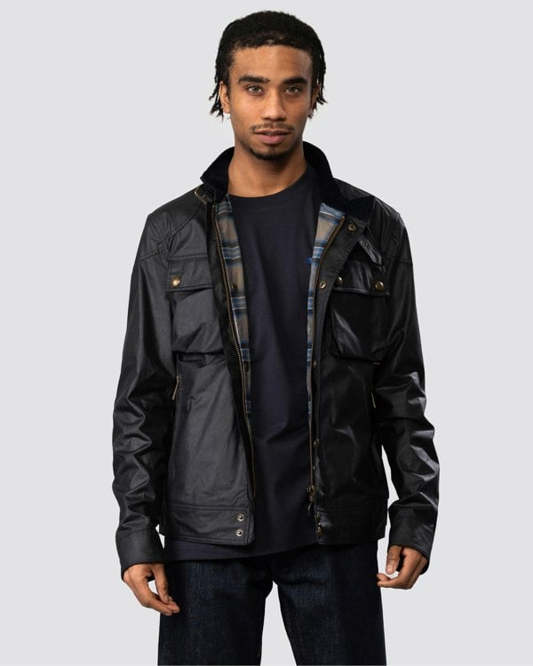 Belstaff Racemaster Mens Waxed Cotton Compact Field Jacket - Dark Navy