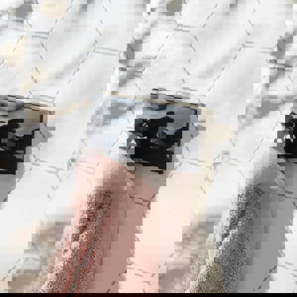 BESLAGSBODEN Black Stainless Steel Double Towel Hook (90 x 45mm) Self Adhesive Bathroom Wall Mounted