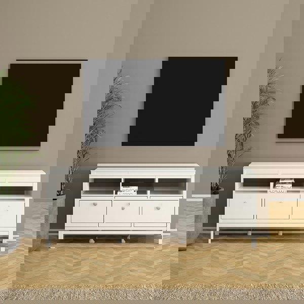 Furniture To Go Madrid TV Unit 3 Drawers in White