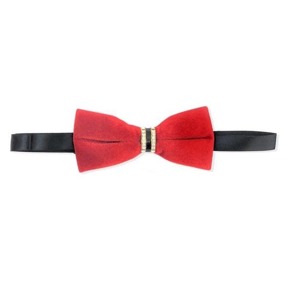 Elegant slim velvet bow tie by PAMONI in two stylish colors, featuring a sleek design for formal or fashionable wear.