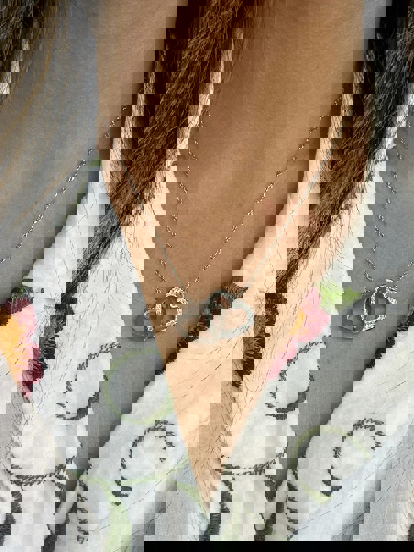 SVNX Double Heart Link Necklace with Gift Box